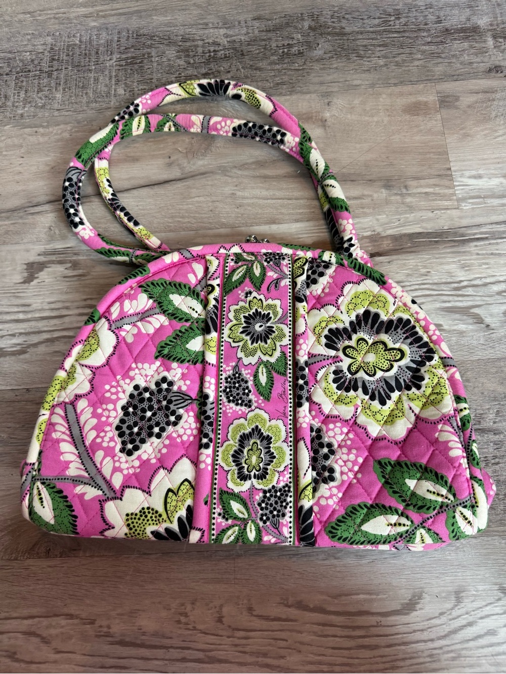 Vera Bradley Eloise Frame Bag In Retired Priscilla Pink Kiss Lock Closure Floral